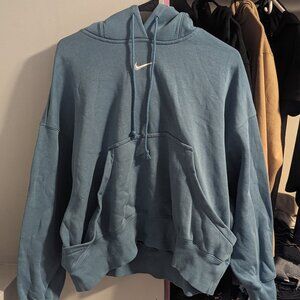 blue crop top nike hoodie